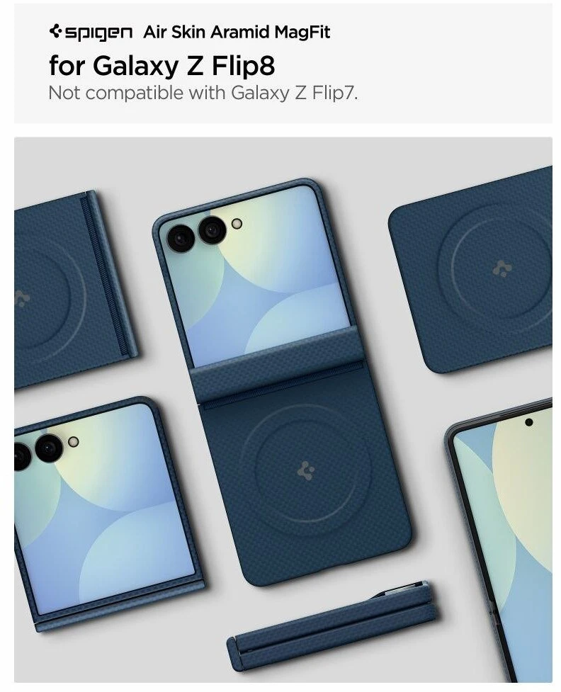 Dėklas Spigen AirSkin Aramid MagSafe Samsung Galaxy Z FLIP 8 NAVY