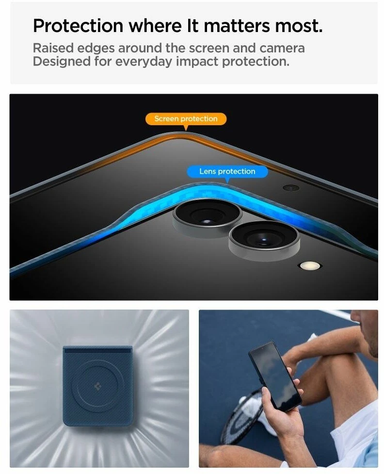 Dėklas Spigen AirSkin Aramid MagSafe Samsung Galaxy Z FLIP 8 NAVY