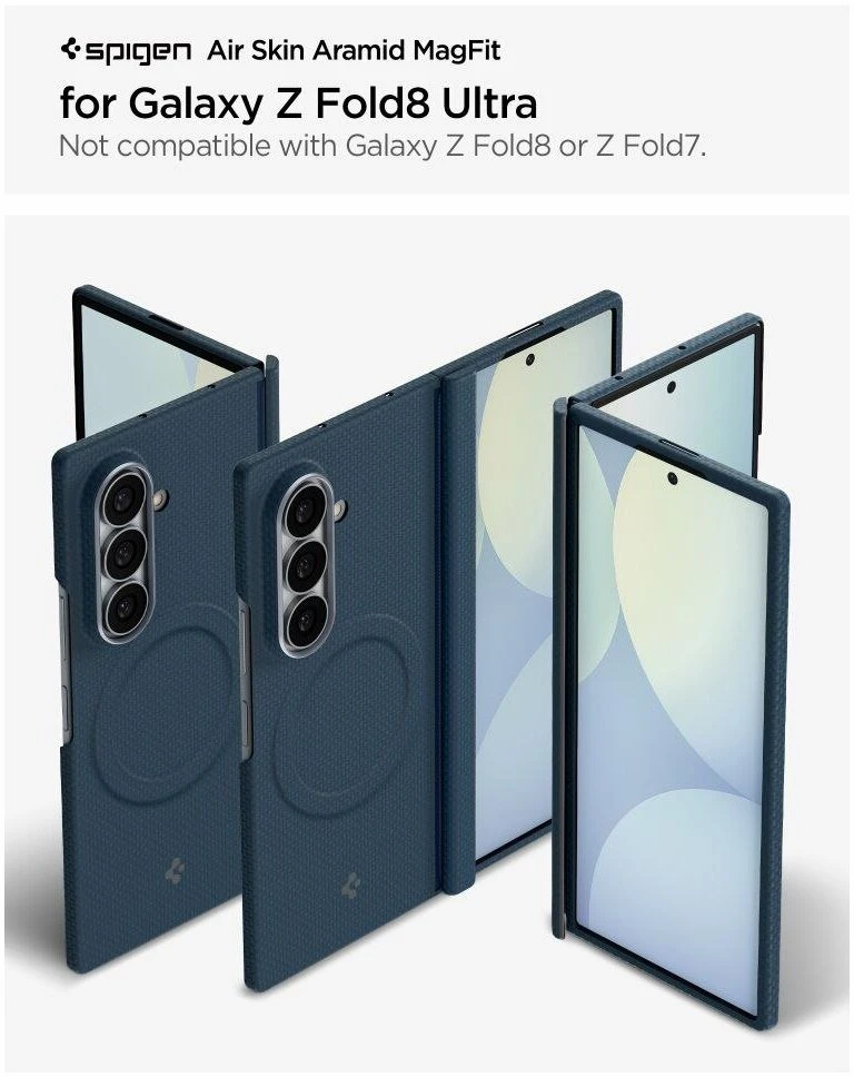 Dėklas Spigen AirSkin Aramid MagSafe Samsung Galaxy Z FOLD 8 ULTRA NAVY