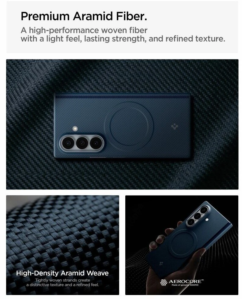 Dėklas Spigen AirSkin Aramid MagSafe Samsung Galaxy Z FOLD 8 ULTRA NAVY