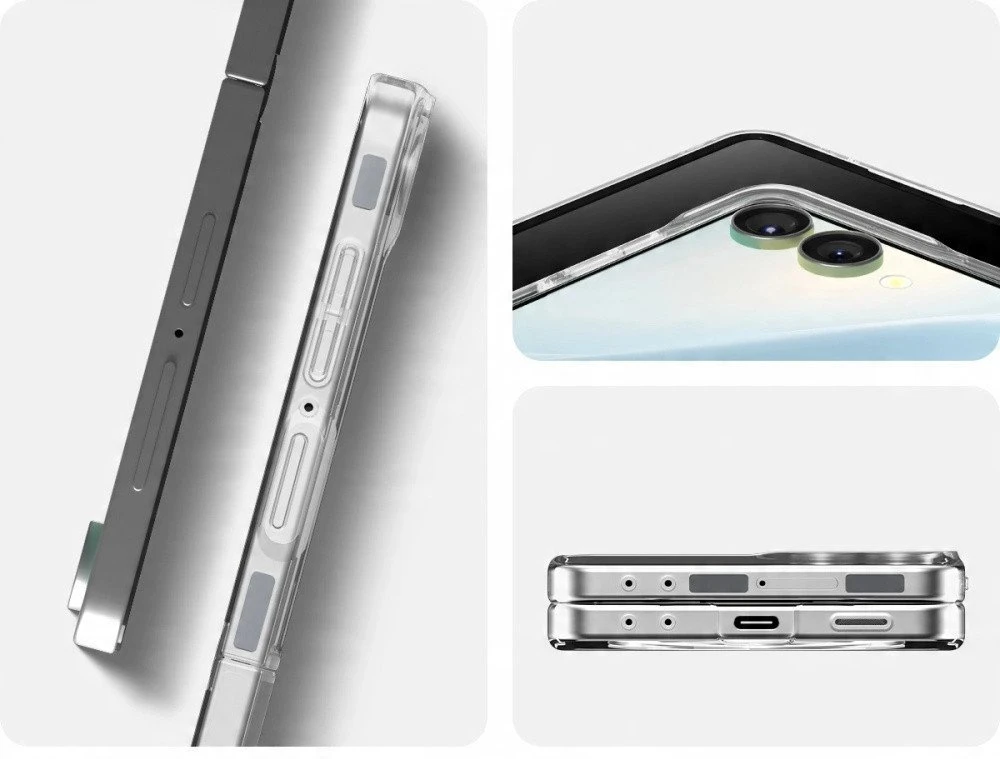 Dėklas Spigen AirSkin Mag MagSafe Samsung Galaxy Z Flip 7 Crystal skaidrus ir baltos spalvos