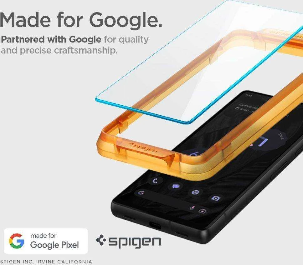Spigen Alm Glas.TR 2 vnt. – Apsauginis stiklas skirtas Google Pixel 7A (Transparent)