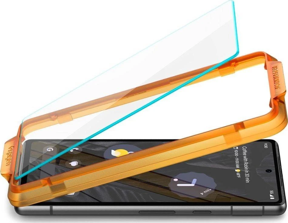 Spigen Alm Glas.TR 2 vnt. – Apsauginis stiklas skirtas Google Pixel 7A (Transparent)