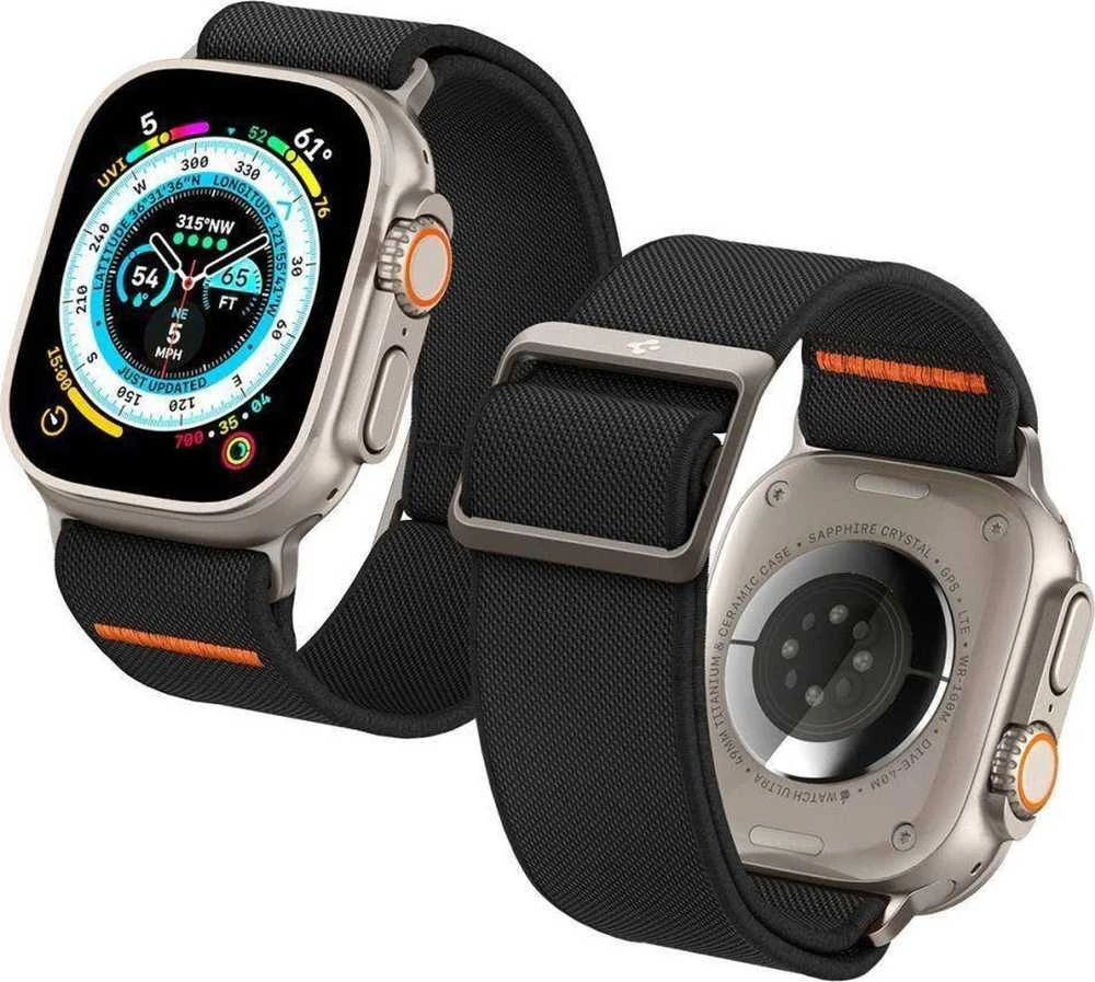 Spigen Fit Lite Ultra Apple Watch 4 / 5 / 6 / 7 / 8 / 9 / SE / Ultra (42 / 44 / 45 / 49 mm) juodos spalvos