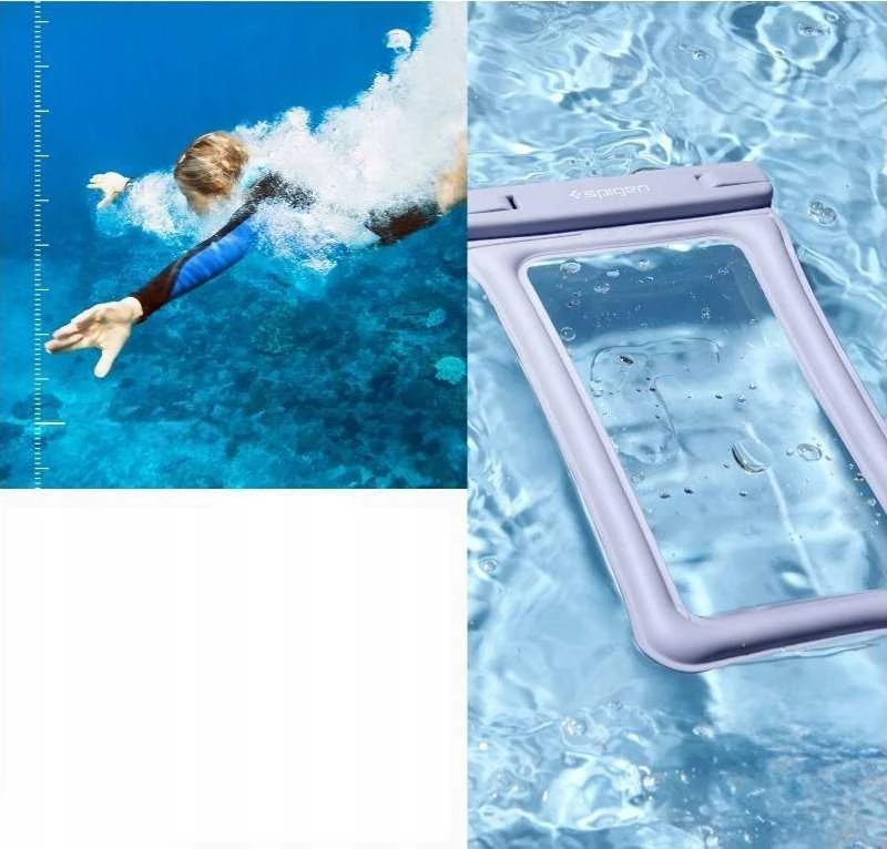 Spigen Aqua Shield vandeniui atsparus plūduriuojantis dėklas A610, 2 vnt., aqua mėlyna