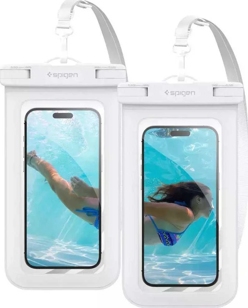 Spigen „Aqua Shield“ vandeniui atsparus dėklas A601, 2 vnt. pakuotė, baltas