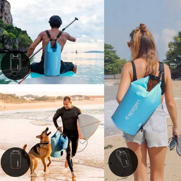 Spigen Aqua Shield Vandeniui atsparus džiovinimo maišas 20L + 2L A630, jūros mėlyna