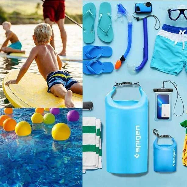 Spigen Aqua Shield Vandeniui atsparus džiovinimo maišas 20L + 2L A630, jūros mėlyna