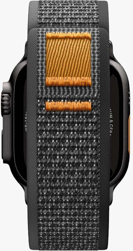 Spigen Athlex Air 2 aktyvus dirželis, juoda-oranžinė - Apple Watch 49mm/46mm/45mm/44mm