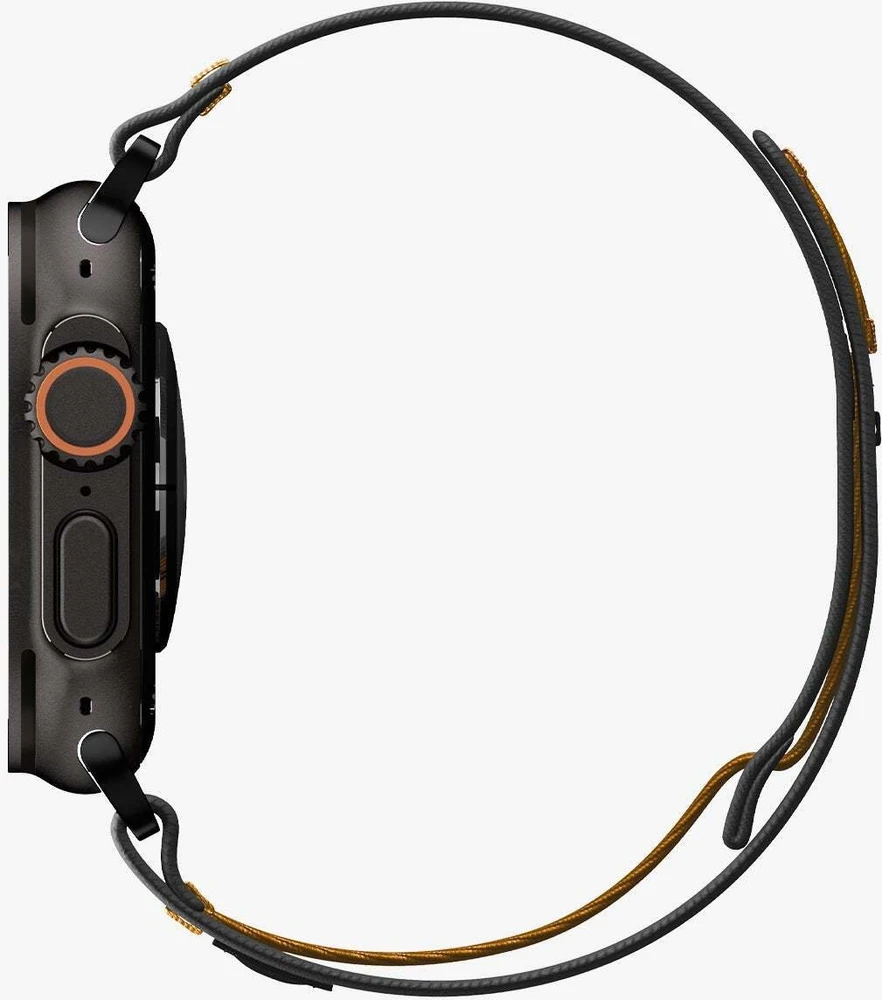 Spigen Athlex Air 2 aktyvus dirželis, juoda-oranžinė - Apple Watch 49mm/46mm/45mm/44mm