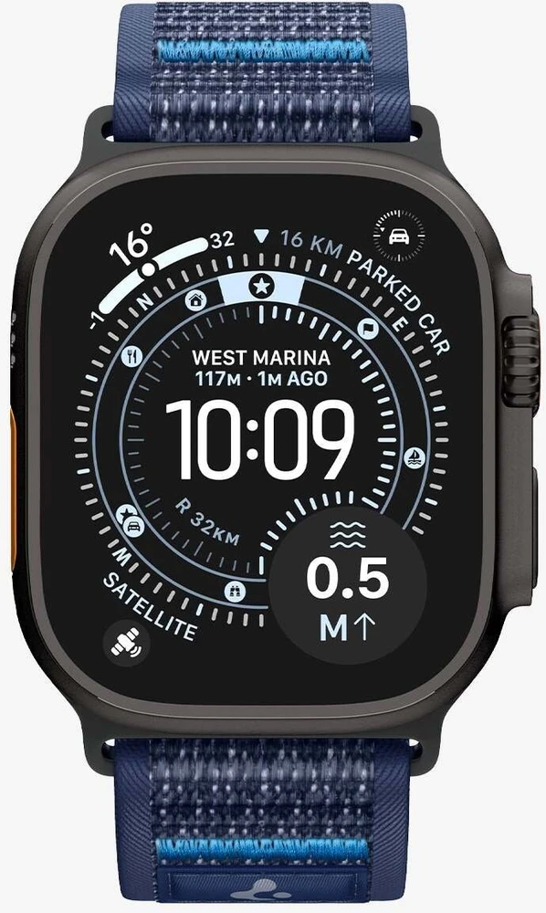 Spigen Athlex Air 2 aktyvus dirželis, tamsiai mėlynas - Apple Watch 49mm/46mm/45mm/44mm