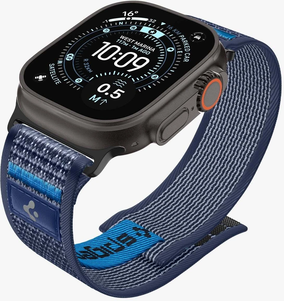Spigen Athlex Air 2 aktyvus dirželis, tamsiai mėlynas - Apple Watch 49mm/46mm/45mm/44mm