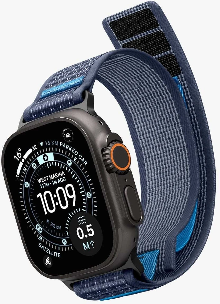 Spigen Athlex Air 2 aktyvus dirželis, tamsiai mėlynas - Apple Watch 49mm/46mm/45mm/44mm