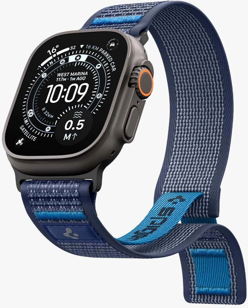 Spigen Athlex Air 2 aktyvus dirželis, tamsiai mėlynas - Apple Watch 49mm/46mm/45mm/44mm