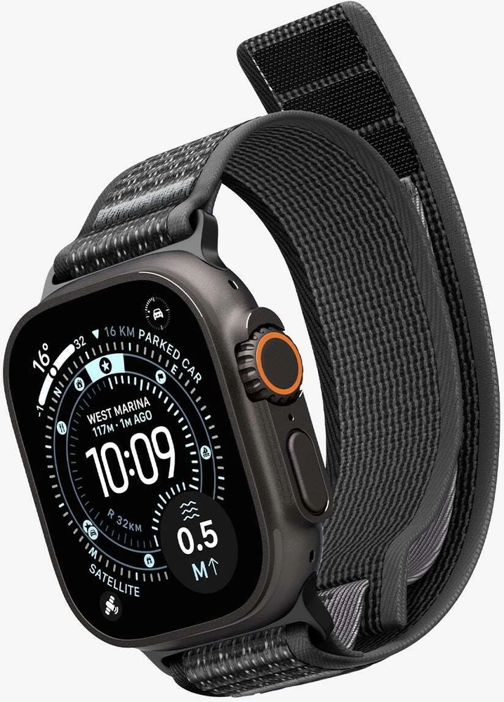 Spigen Athlex Air 2 aktyvus dirželis, juoda-pilka - Apple Watch 49 mm/46 mm/45 mm/44 mm