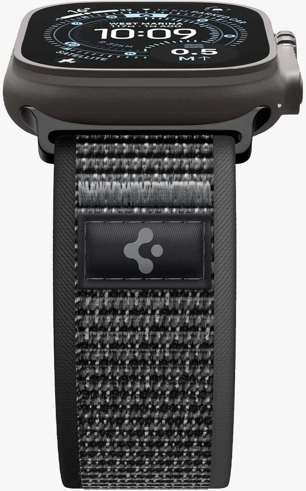 Spigen Athlex Air 2 aktyvus dirželis, juoda-pilka - Apple Watch 49 mm/46 mm/45 mm/44 mm