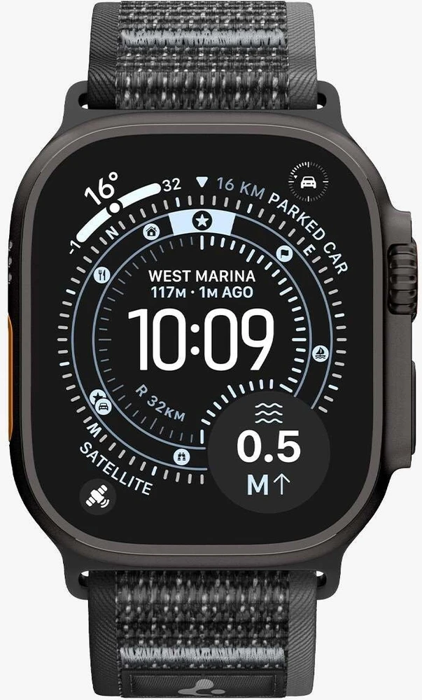 Spigen Athlex Air 2 aktyvus dirželis, juoda-pilka - Apple Watch 49 mm/46 mm/45 mm/44 mm