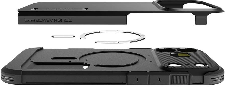 Spigen Tough Armor "T" MagSafe dėklas skirtas Apple iPhone 17 Pro – pilkos spalvos