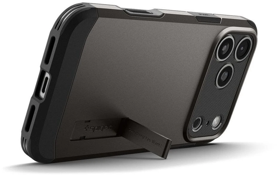 Spigen Tough Armor "T" MagSafe dėklas skirtas Apple iPhone 17 Pro – pilkos spalvos