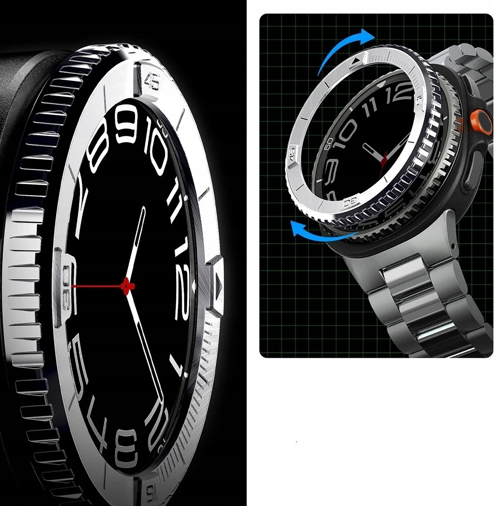 Spigen Bezel Tune (Pilot), sidabrinis - Samsung Galaxy Watch 8 Classic 46mm