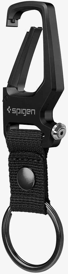 „Spigen“ karabinas su raktų pakabuku, 1 vnt., juodas