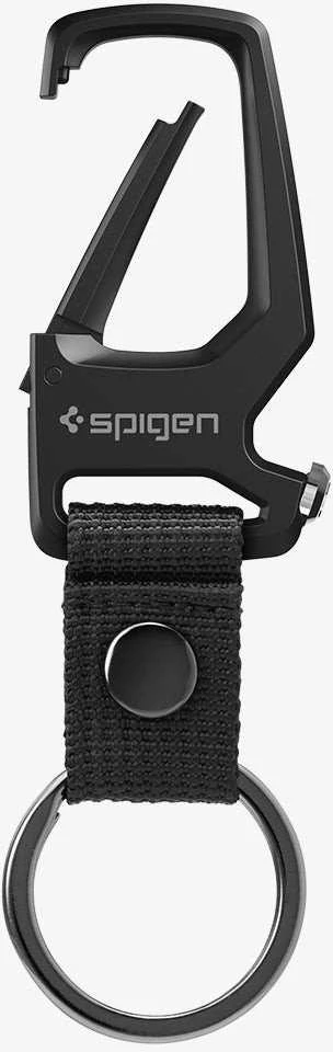 „Spigen“ karabinas su raktų pakabuku, 1 vnt., juodas