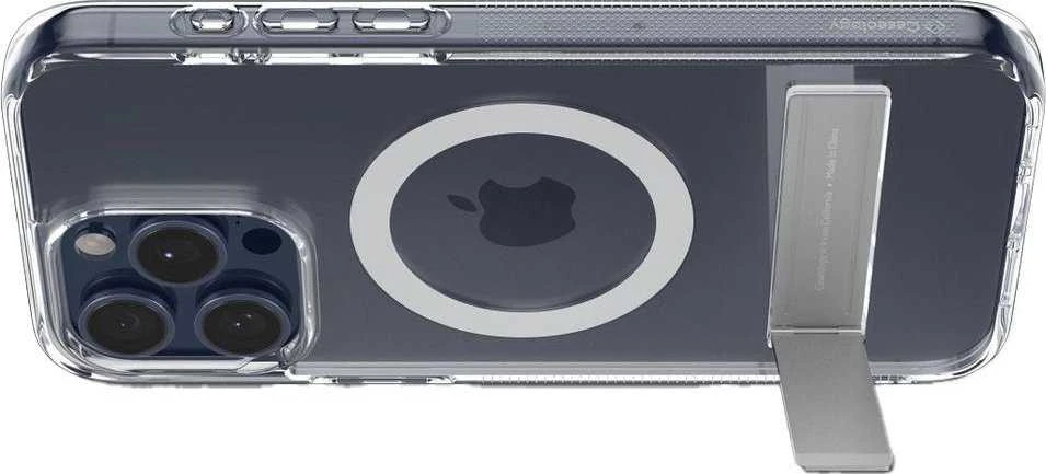 Dėklas Spigen Caseology Capella MagSafe stovas, skaidrus baltas - iPhone 15 Pro