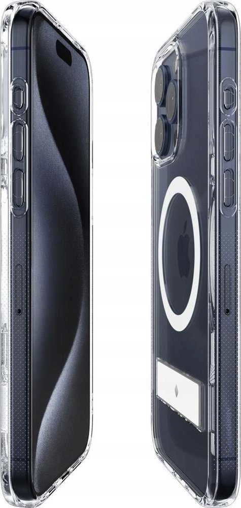 Dėklas Spigen Caseology Capella MagSafe stovas, skaidrus baltas - iPhone 15 Pro