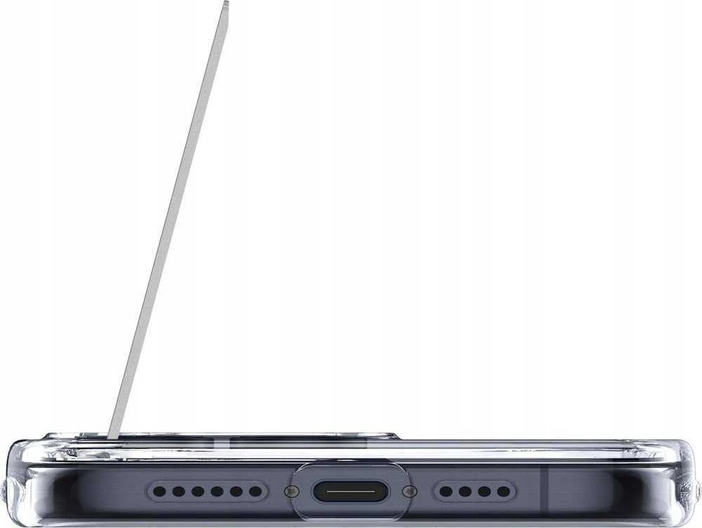 Dėklas Spigen Caseology Capella MagSafe stovas, skaidrus baltas - iPhone 15 Pro