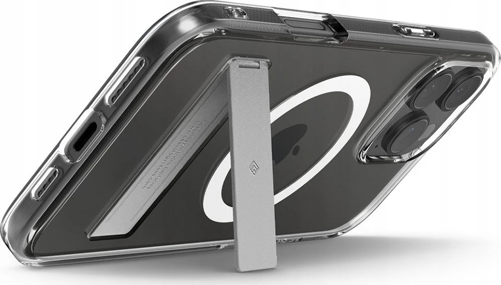 Dėklas Spigen Caseology Capella MagSafe Kickstand, clear baltas sidabrinis - iPhone 16 Pro Max