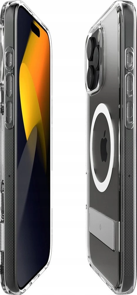 Dėklas Spigen Caseology Capella MagSafe Kickstand, clear baltas sidabrinis - iPhone 16 Pro Max