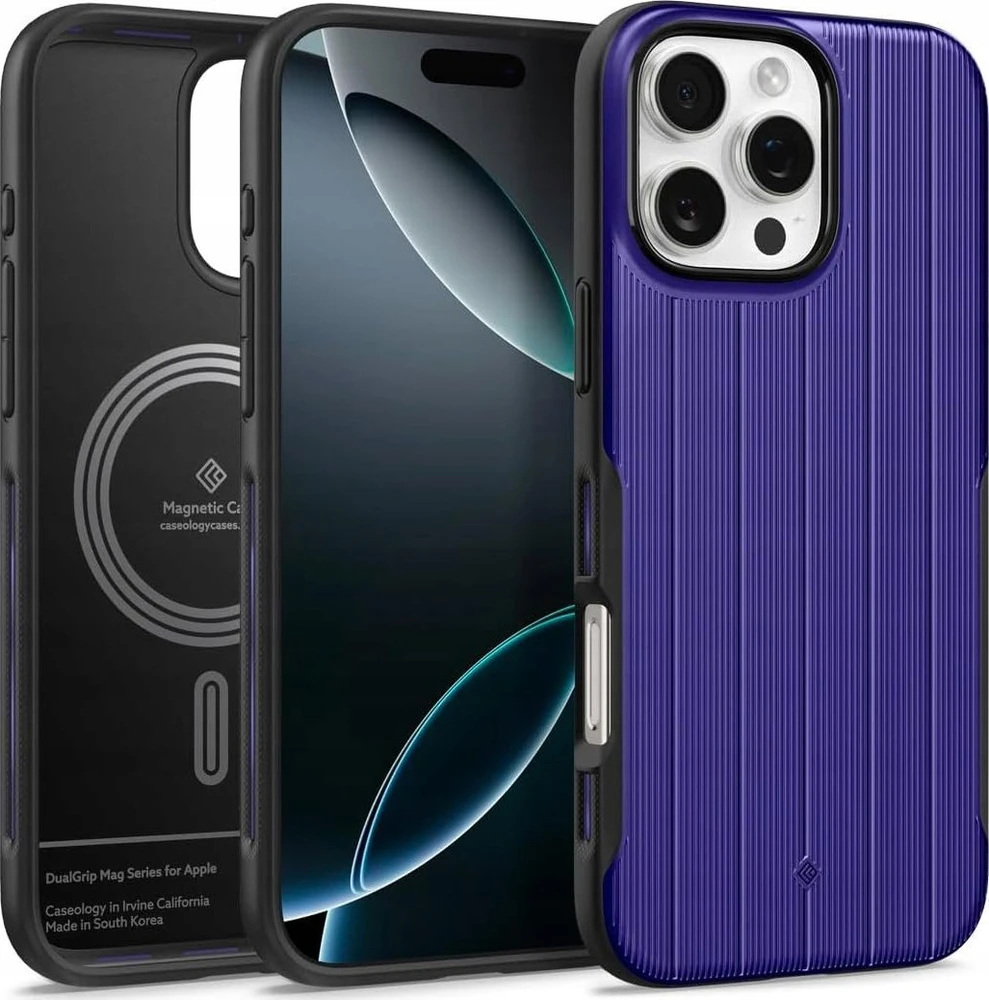 Dėklas Spigen „Caseology Dual Grip MagSafe“, kobalto spalvos, mėlynas - iPhone 16 Pro