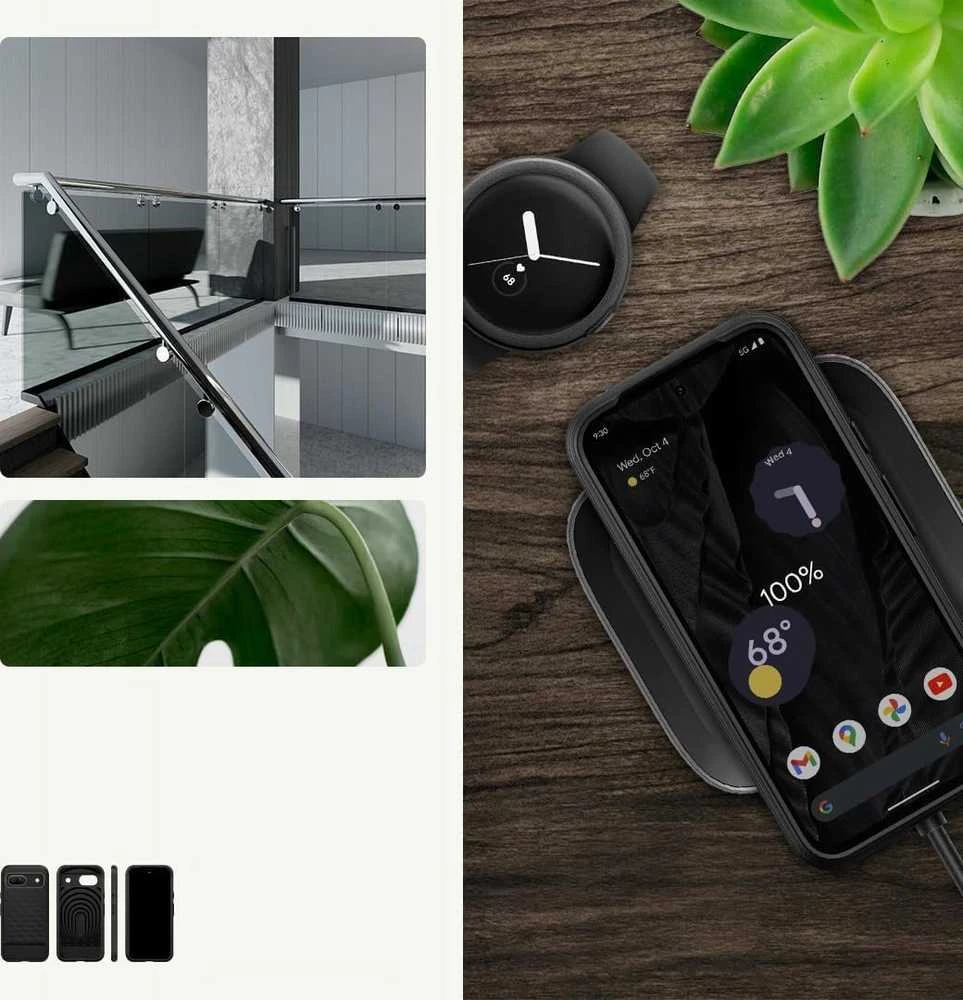 Dėklas Spigen Kazeologijos paralaksas, matinis juodas - „Google Pixel 8a“