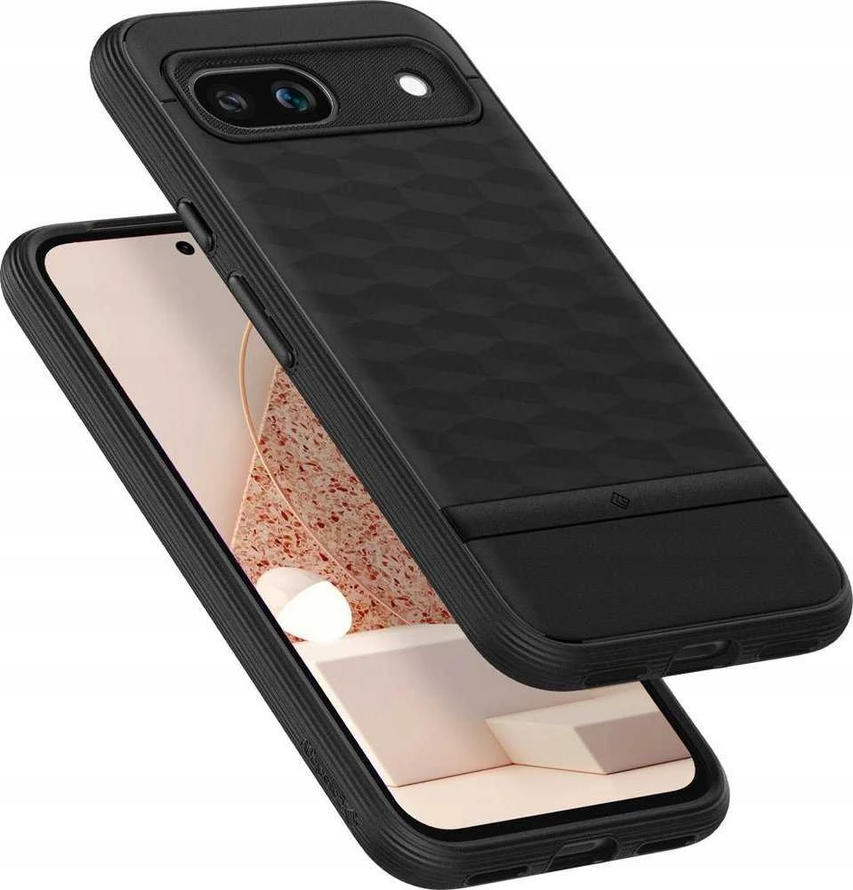 Dėklas Spigen Kazeologijos paralaksas, matinis juodas - „Google Pixel 8a“