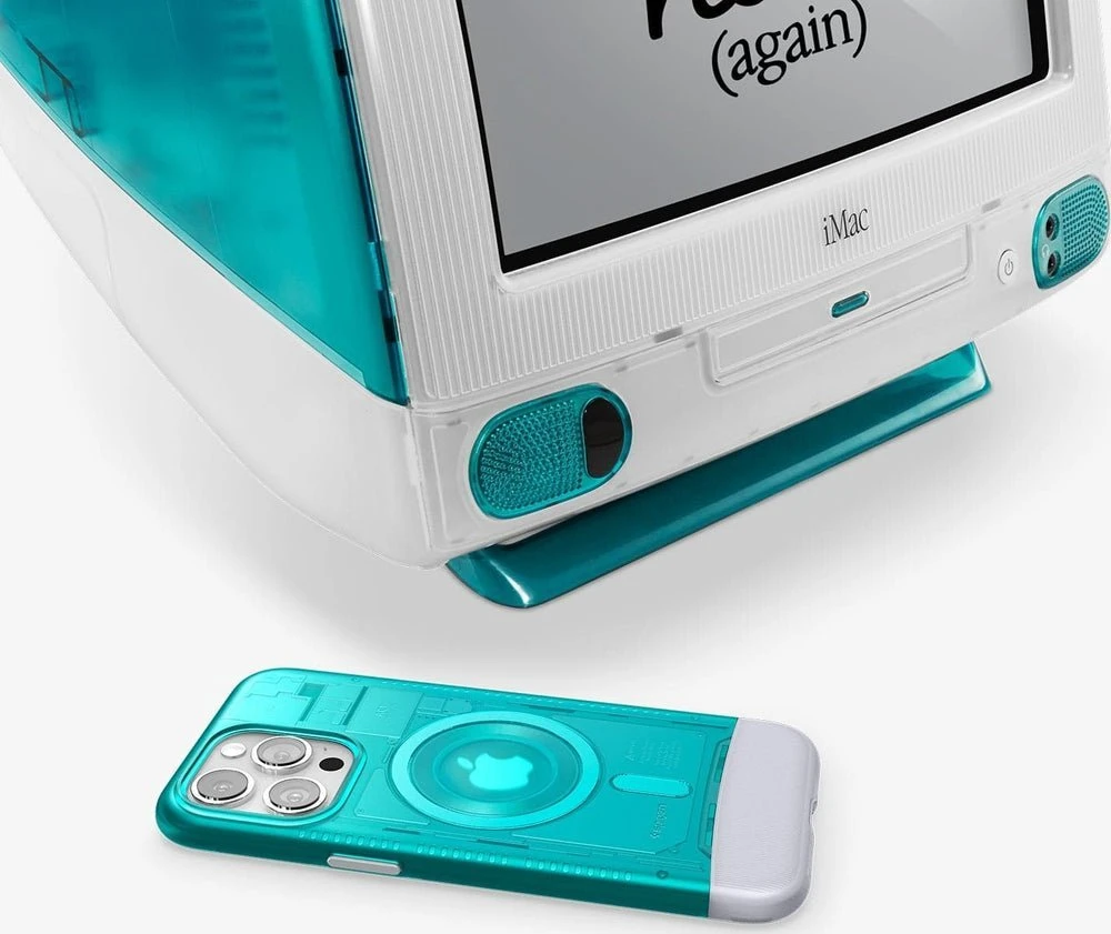 Dėklas Spigen Klasikinis C1 MagSafe, bondi mėlyna - iPhone 15 Pro