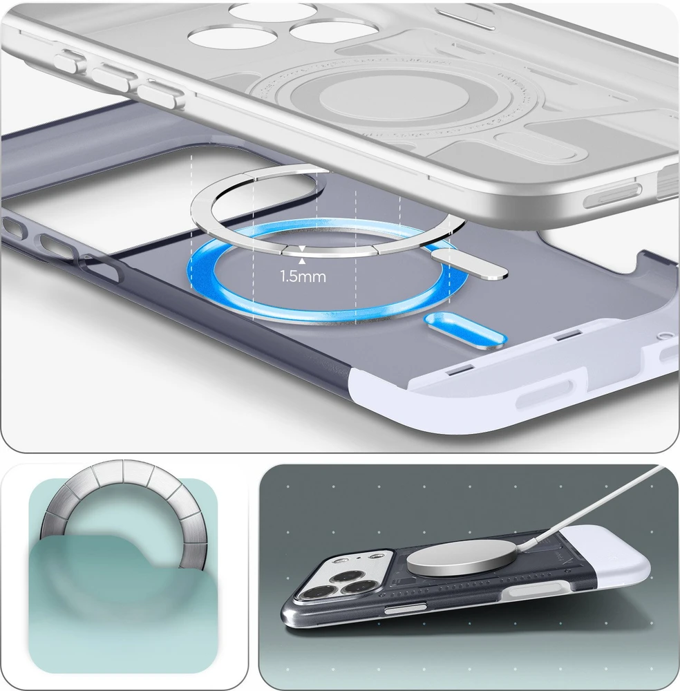 Dėklas Spigen Classic C1 MagSafe, grafito spalvos - iPhone 17 Pro Max