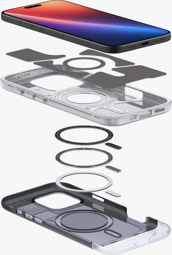 Dėklas Spigen Classic C1 MagSafe, grafito spalvos - iPhone 16 Pro