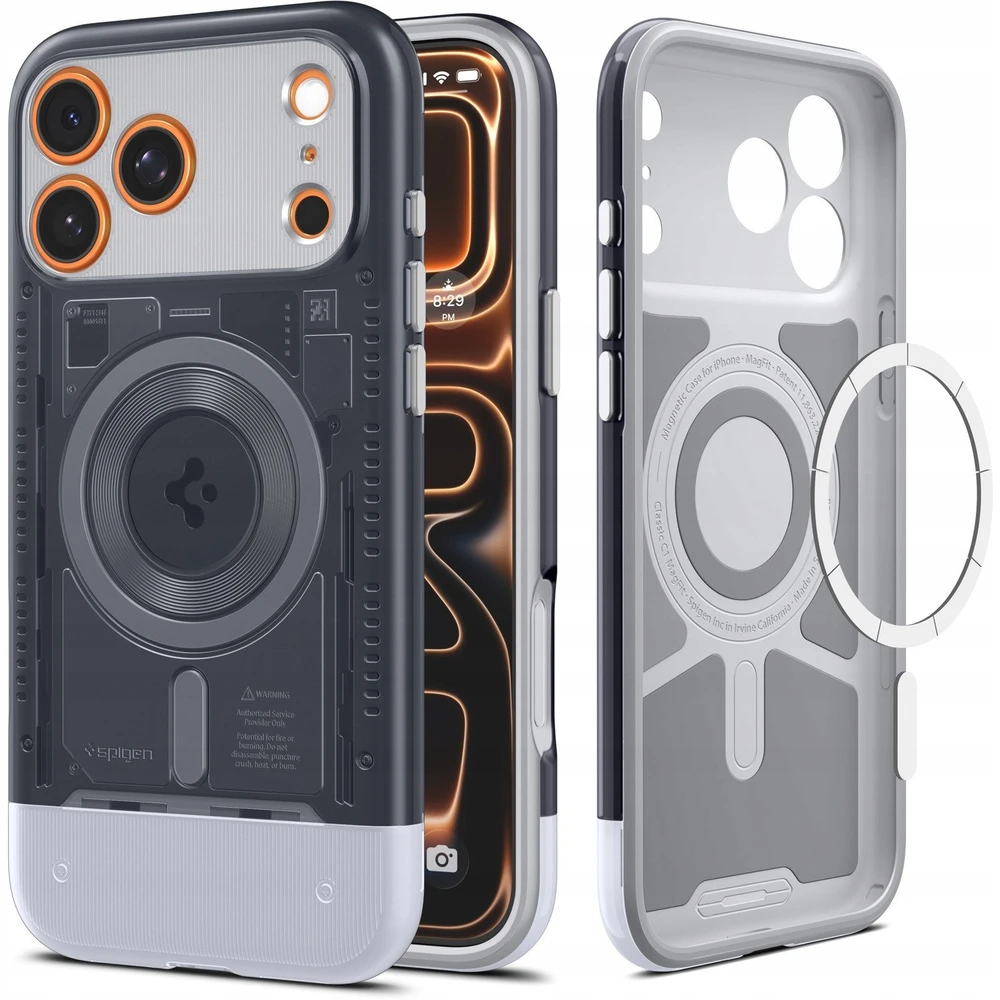 Dėklas Spigen Classic C1 MagSafe, grafito spalvos - iPhone 17 Pro Max