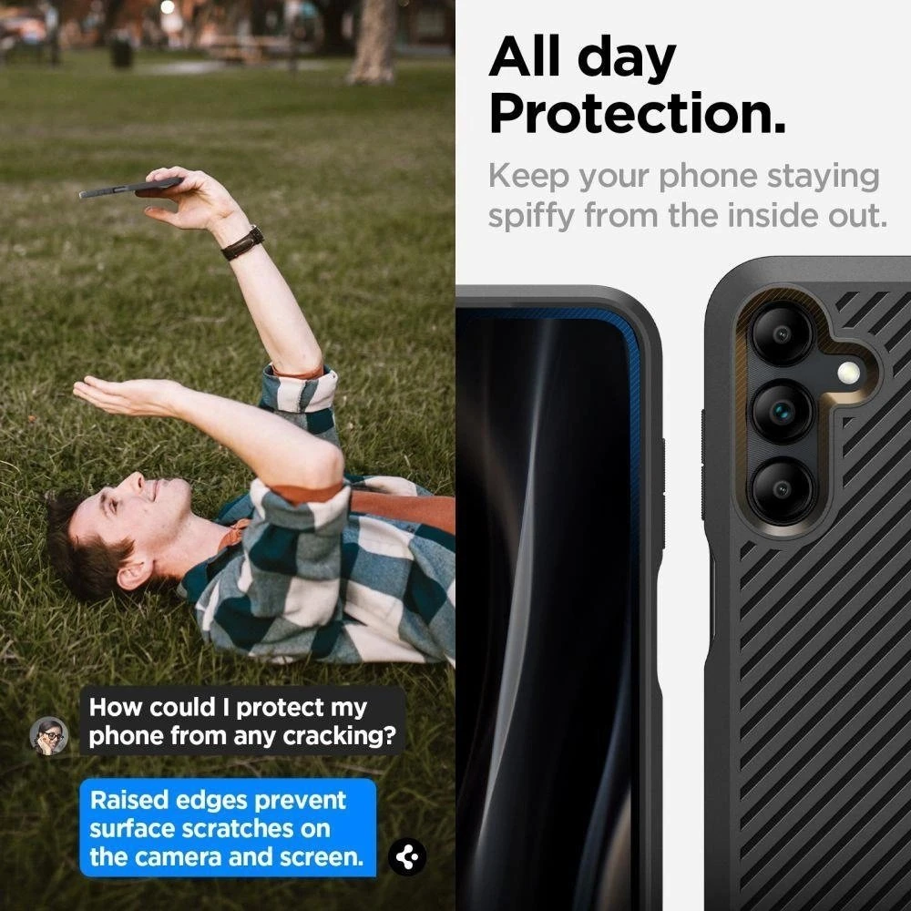 Samsung Galaxy A15 4G / 5G Spigen Core Armor Matte dėklas telefonui juodos spalvos