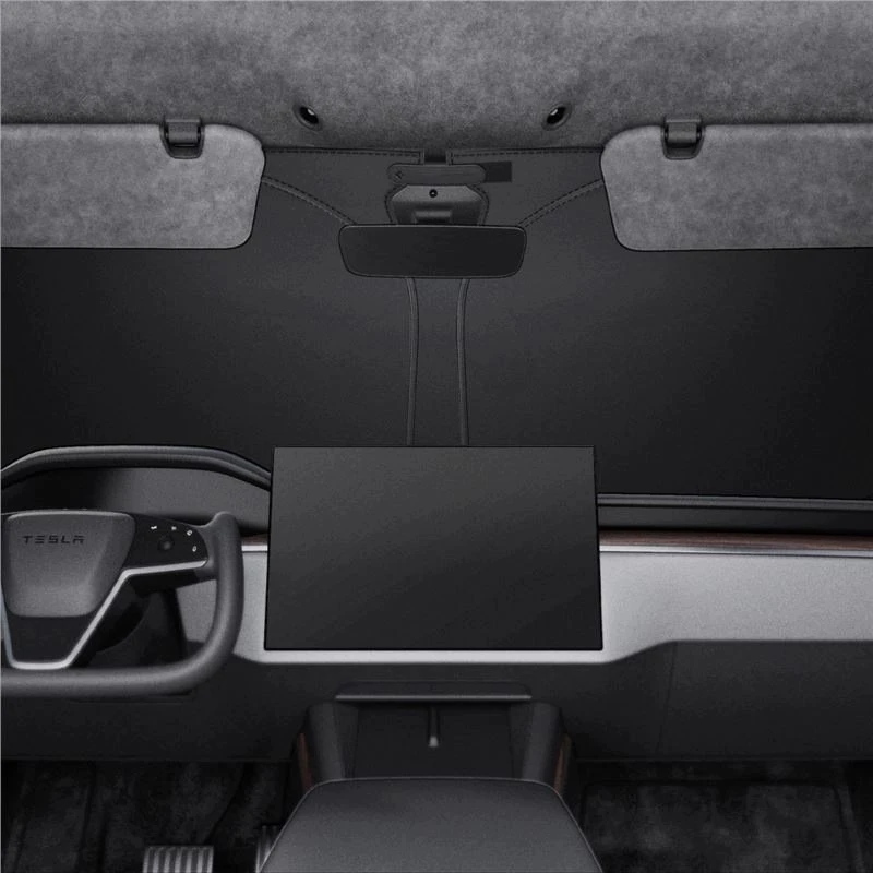 Spigen Tesla automobilio priekinio stiklo saulės skydelis, juodas - Tesla Model S