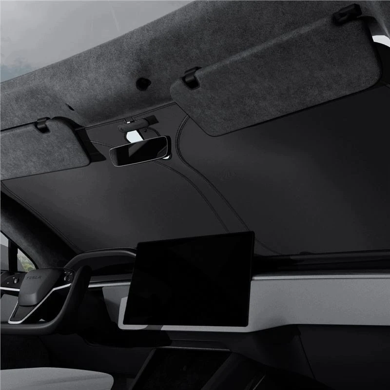 Spigen Tesla automobilio priekinio stiklo saulės skydelis, juodas - Tesla Model S
