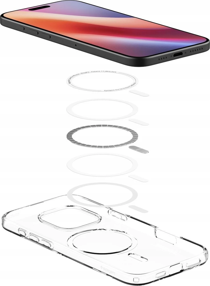 Dėklas „Spigen Crystal Flex MagSafe“, krištolo skaidrumo – „iPhone 16 Pro“