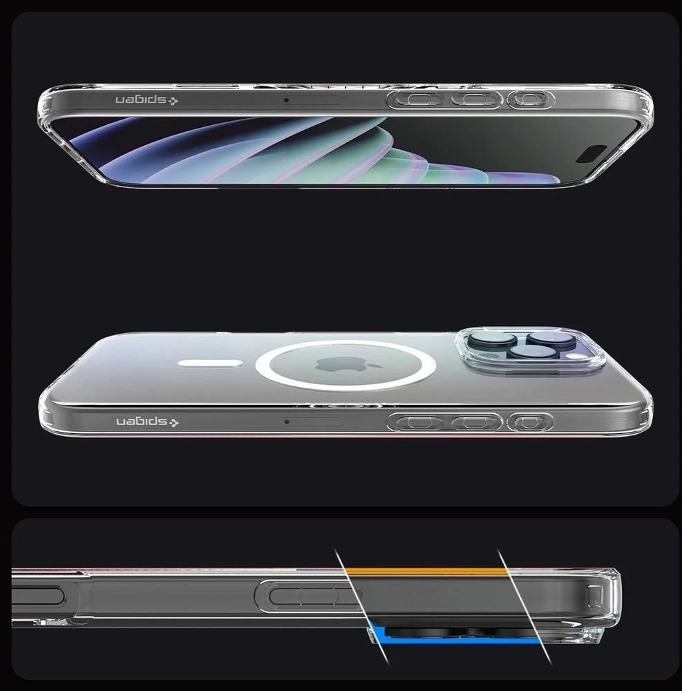Dėklas „Spigen Crystal Flex MagSafe“, krištolo skaidrumo – „iPhone 16 Pro“