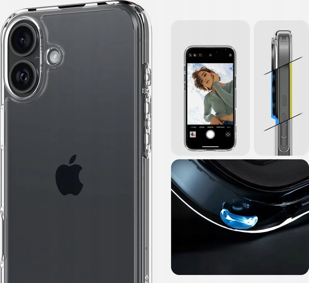 Dėklas „Spigen Crystal Hybrid“, krištolo skaidrumo – iPhone 16