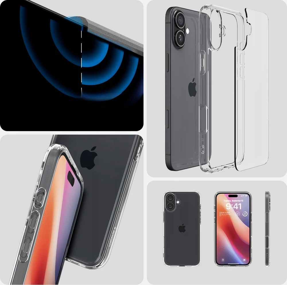Dėklas „Spigen Crystal Hybrid“, krištolo skaidrumo – iPhone 16