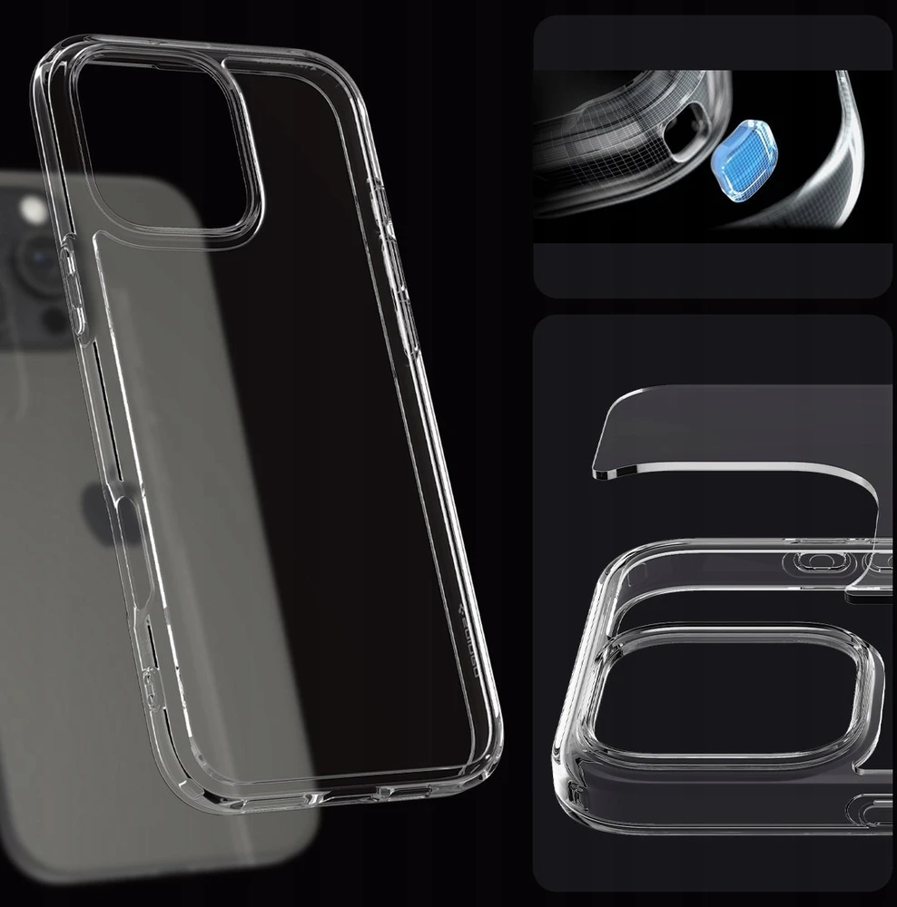 Dėklas „Spigen Crystal Hybrid“, krištolo skaidrumo – „iPhone 16 Pro Max“