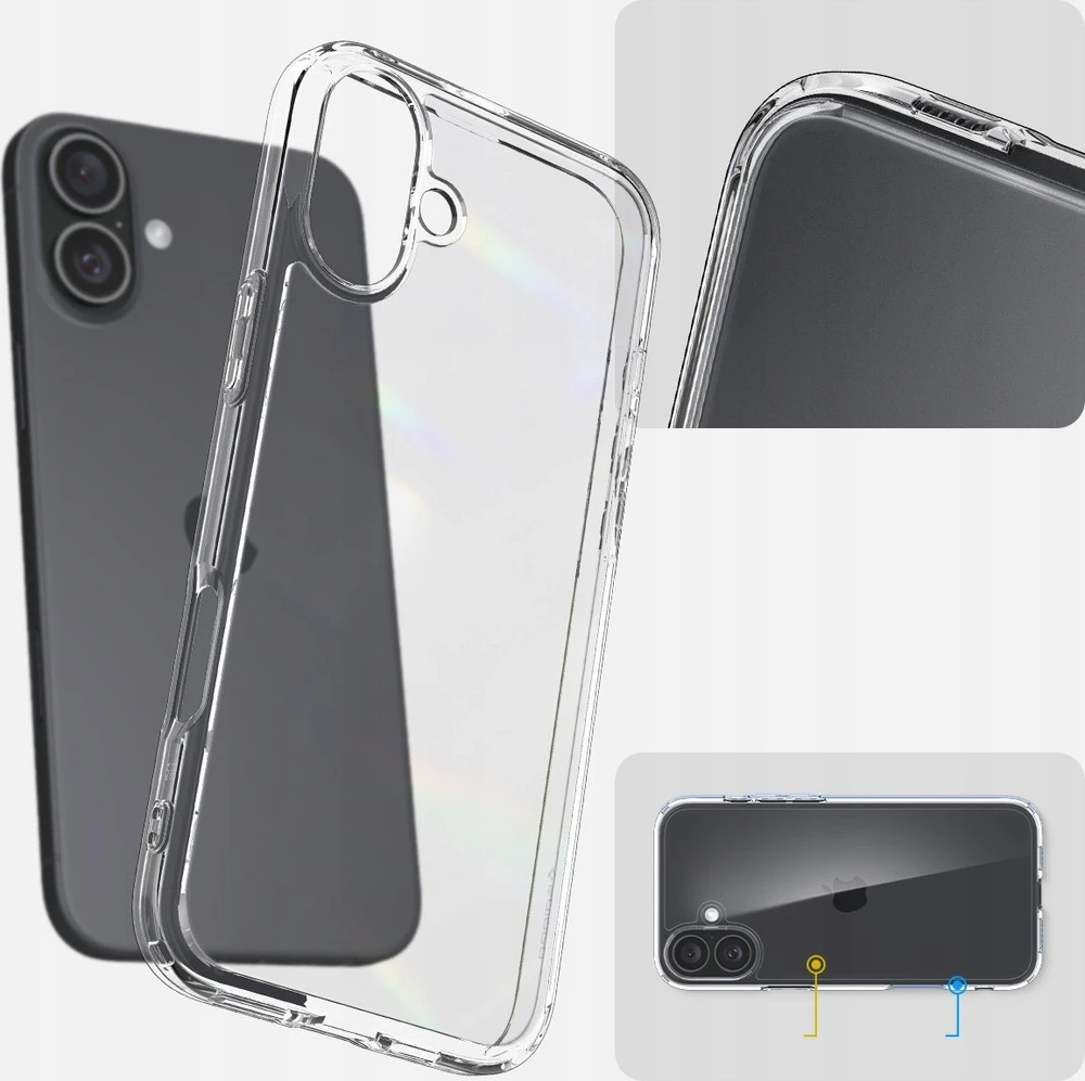 Dėklas „Spigen Crystal Hybrid“, krištolo skaidrumo – iPhone 16