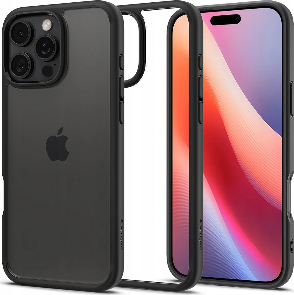 Dėklas Spigen Crystal Hybrid, matte juodas - iPhone 16 Pro Max