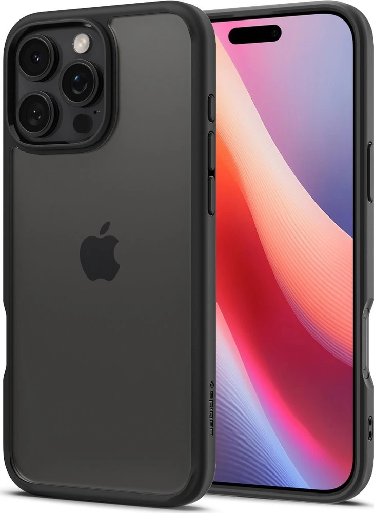 Dėklas Spigen Crystal Hybrid, matte juodas - iPhone 16 Pro Max