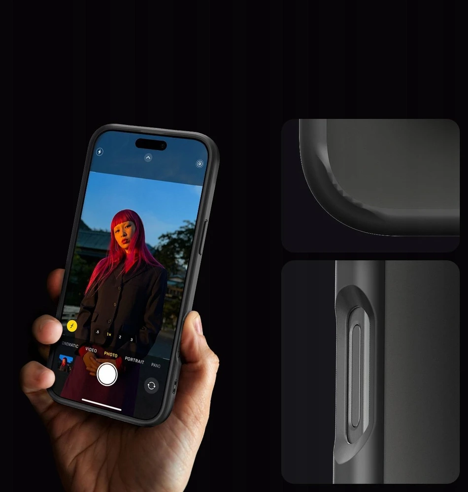 Dėklas Spigen Crystal Hybrid, matte juodas - iPhone 16 Pro Max